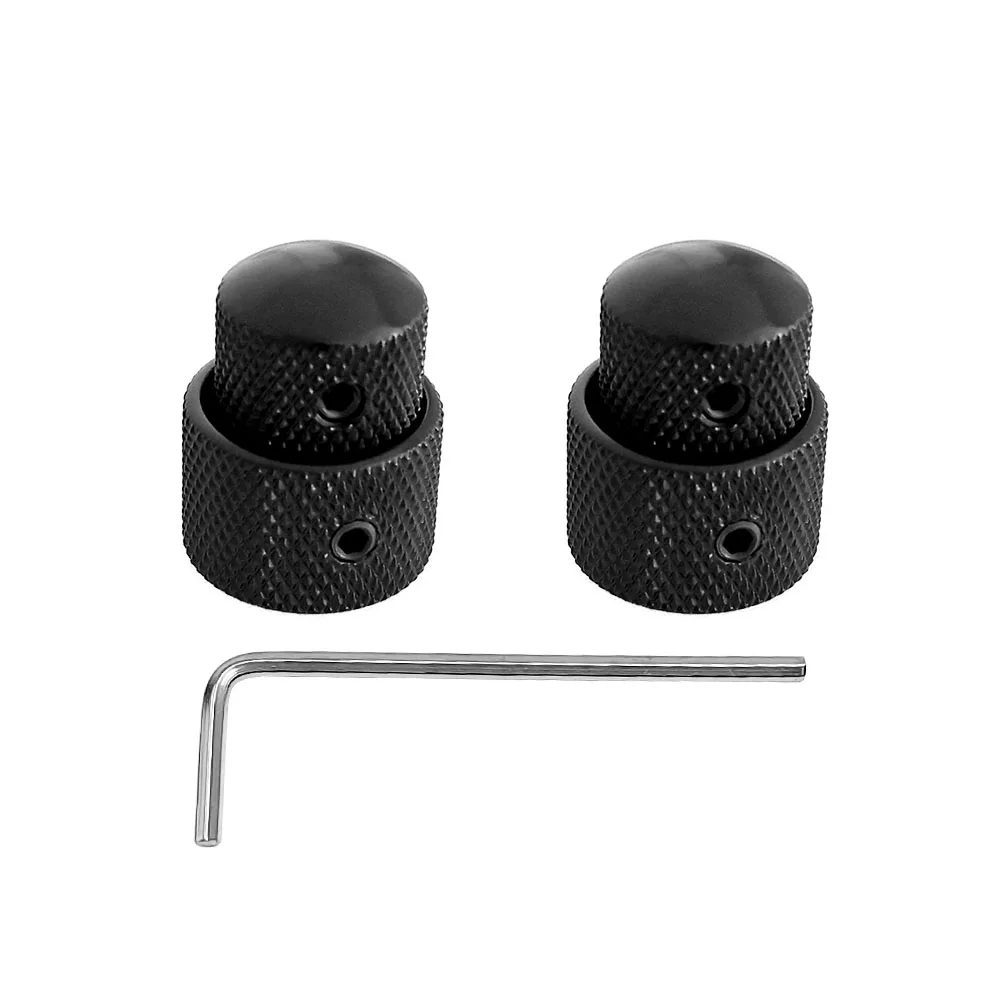 2 Sets Dual Concentric Stacked Control Knobs for Electric Bass Guitars Strings Guitar Knob Accessories Black/Gold/Silver Colors