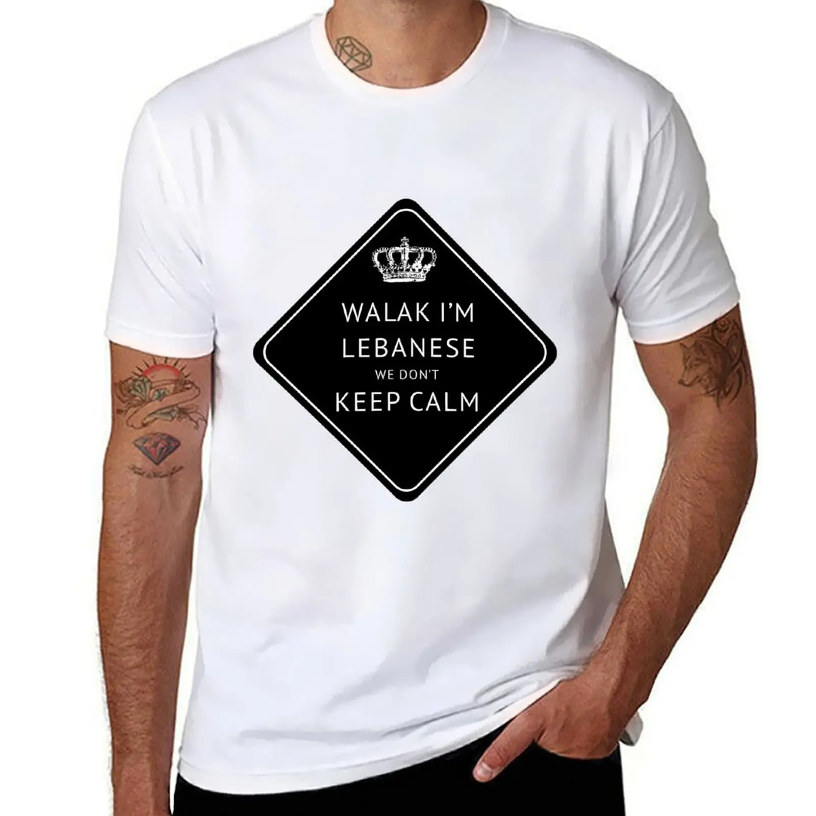 

I'm Lebanese we don't keep Calm T-Shirt man t shirts for men man t shirts graphic men t shirt cotton 100% T-Shirt