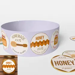 3.5cm/4.5cm  Honey Jar Labels with Marketing Advertising Adhesive Stickers For Honeycomb Bee Jar Small Business Gift Tag