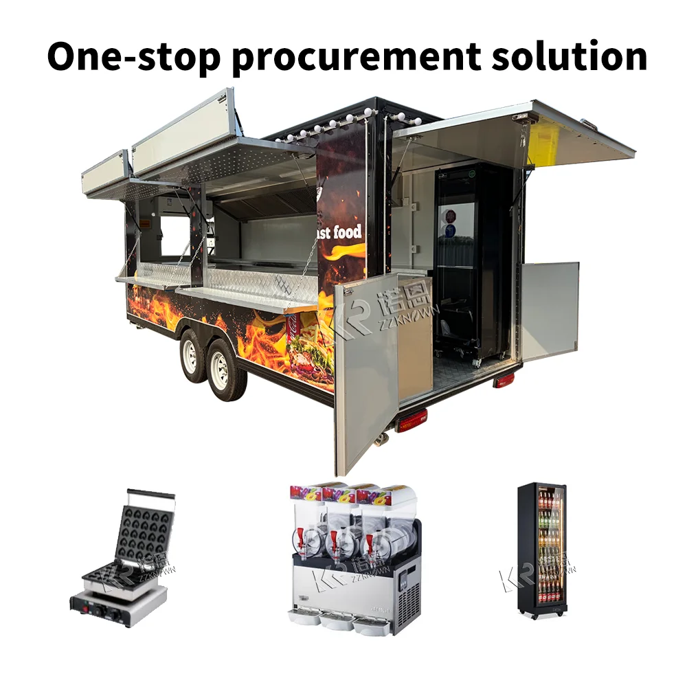 

Mobile Food Concession Trailer Hambueger Pizza Snack Truck Custom Street BBQ Pizza Food Trailer Truck With Full Kitchen