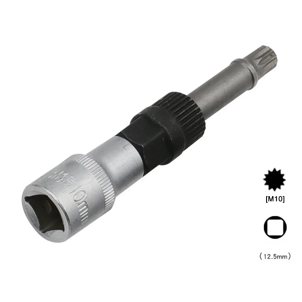 M10 T50 Alternator Pulley Socket Drill Bit with 33 Teeth Tool Alternator Pulley Center Bolt Remover Socket Wrench Tool