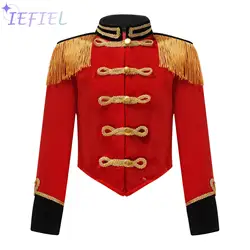 Kids Girls Boys Drum Major Costume Marching Band Uniform Ringleader Drummer Halloween Cosplay Performance Prince Costume