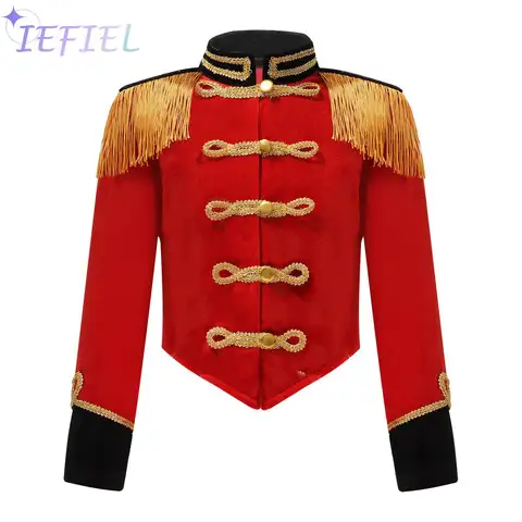 เด็กหญิงเด็กชายกลอง Major เครื่องแต่งกาย Marching Band ชุด Ringleader มือกลองฮาโลวีนคอสเพลย์ Prince เครื่องแต่งกาย