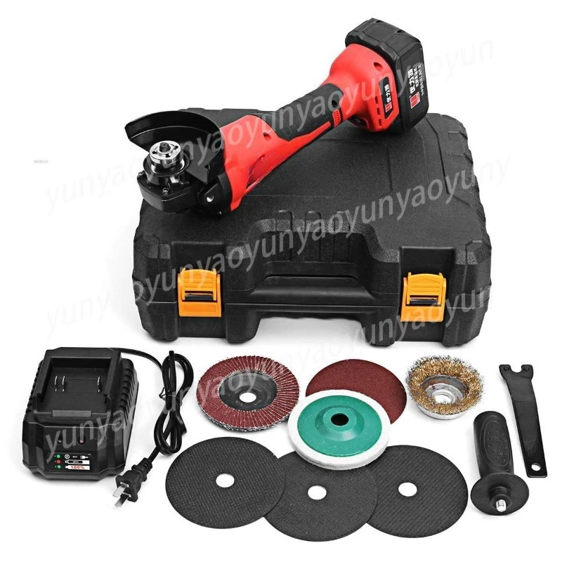 21V 3.0Ah Li-ion Brushless 100mm Angle Grinder Rechargeable Cutting Grinding Tool