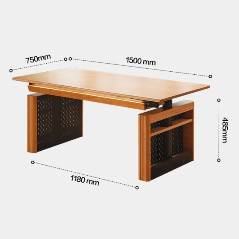 Lifting desk, electric solid wood adjustable automatic office study table