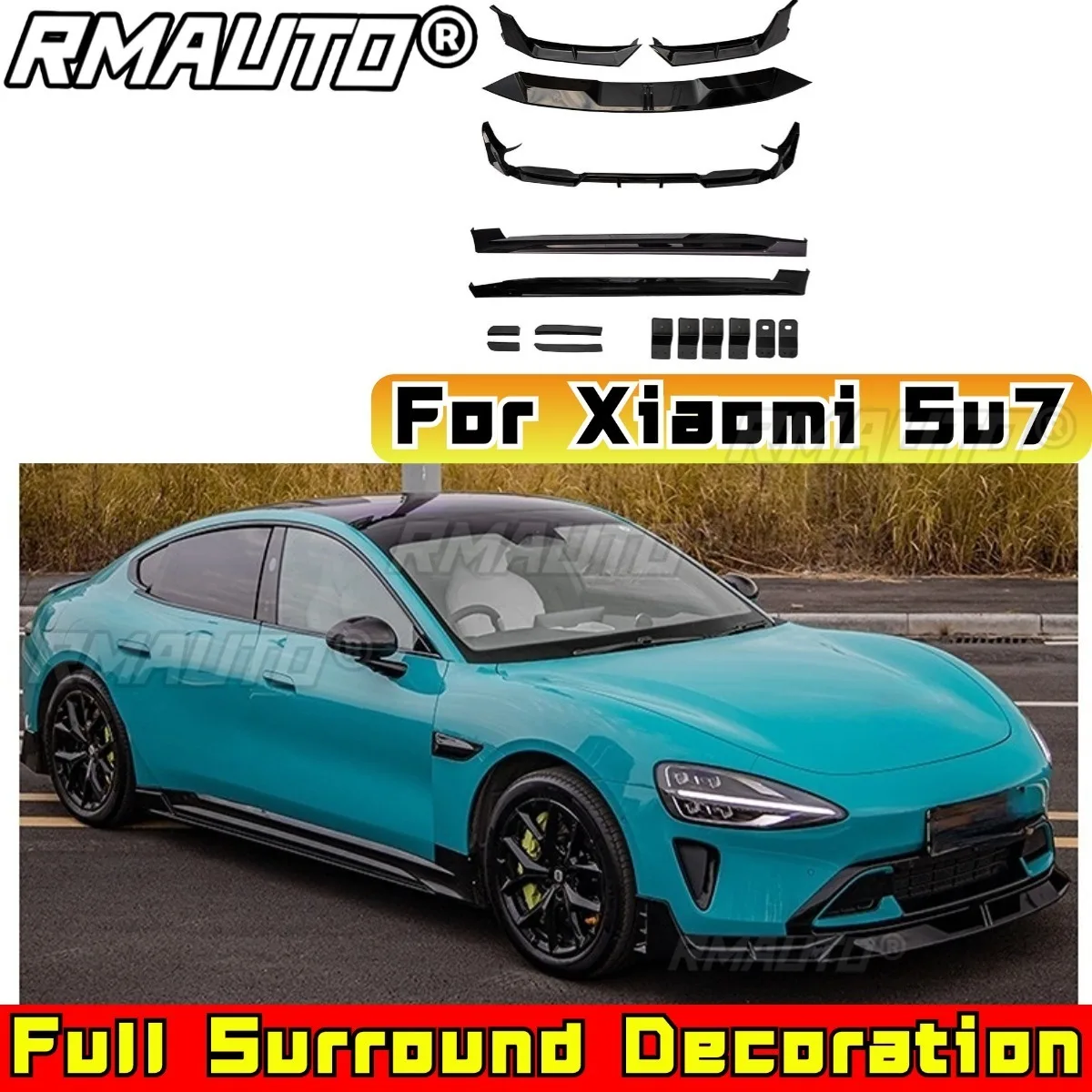 Car Front Rear Bumper Spoiler Lip Diffuser Splitter Side Skirt Lip Modification Part For Xiaomi Su7 Bumper Guard Car Accessories