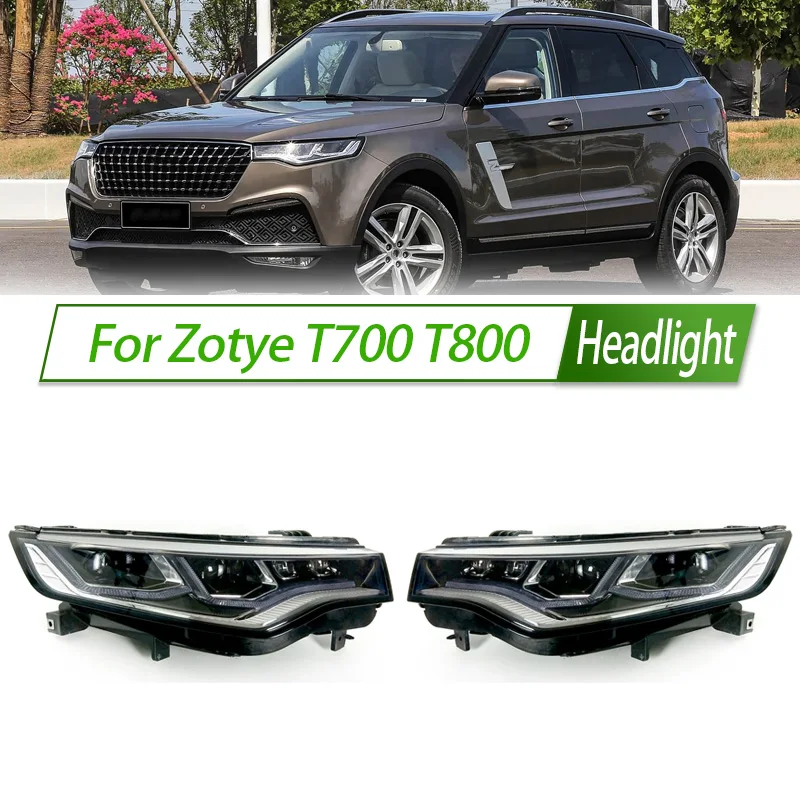 For Zotye T700 T800 Head Lamp Headlight Assembly OEM Style Front Headlamp Bulb Socket Plug & Play Replacement
