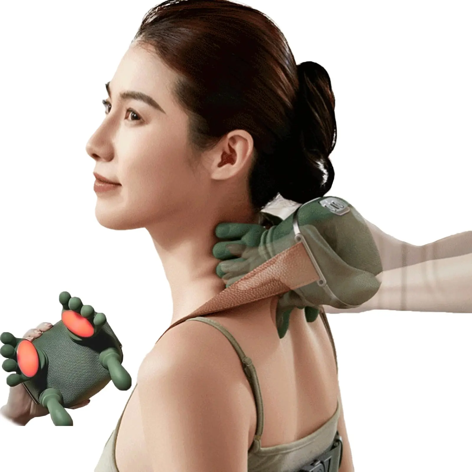 

Neck Massager for Pain Relief Deep Tissue with Fingers Bionic Portable Cordless Electric Shiatsu Shoulder Massage with Heat