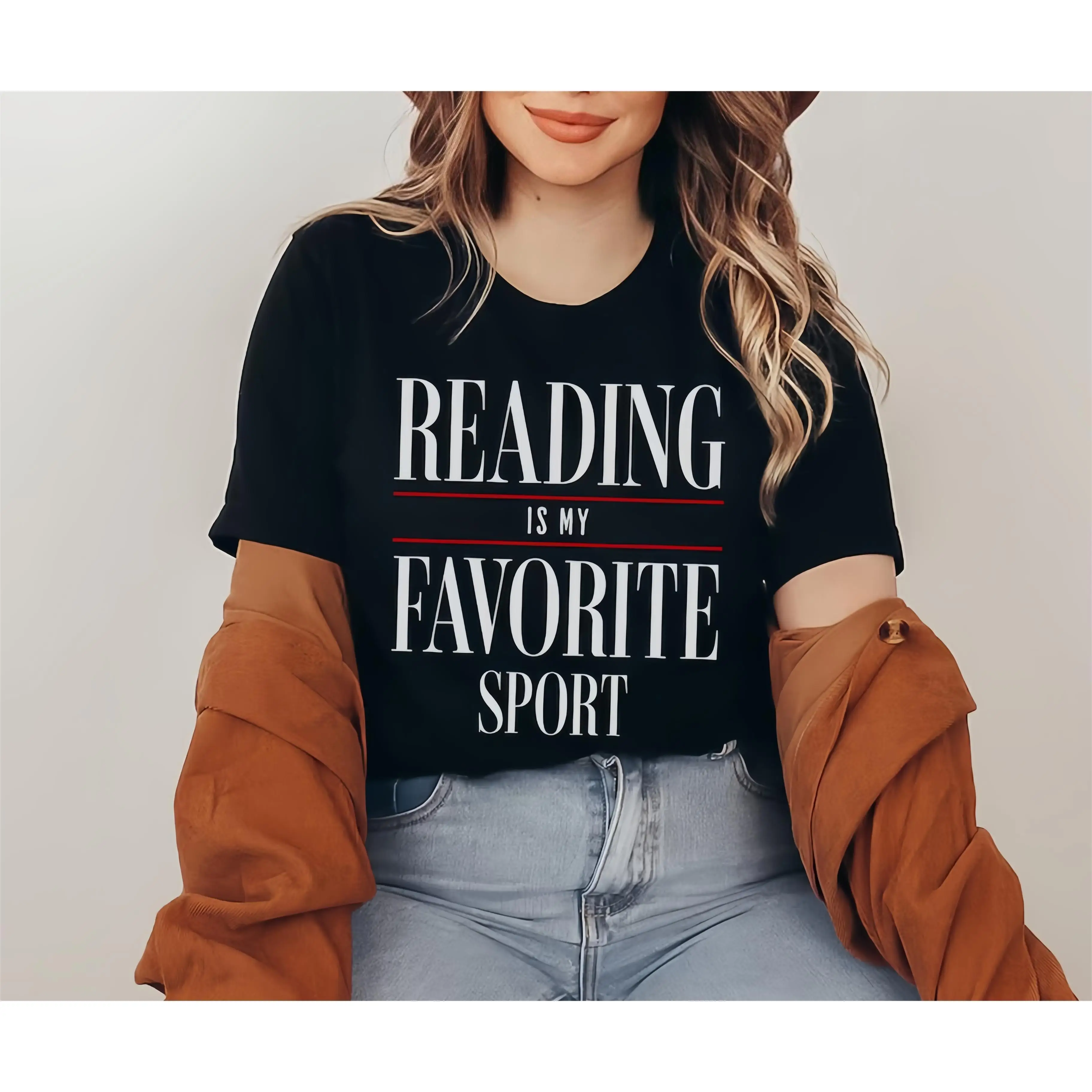 

Reading Is My Favorite Sport T-Shirt Funny Bookworm Graphic Tee Unisex Library Lover Gift Humorous Reader Apparel