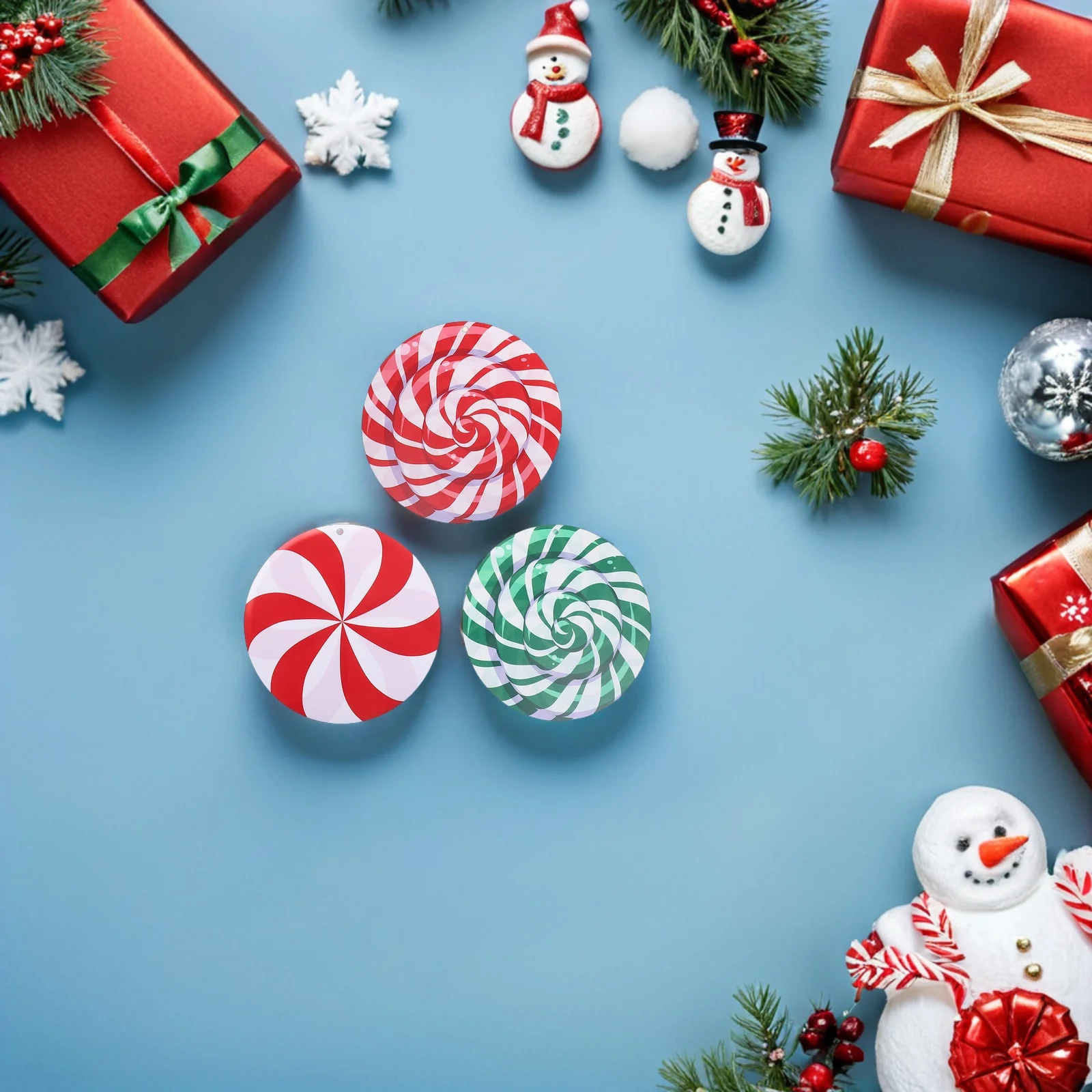 

12Pcs Christmas Lollipop Hanging Ornaments Candy Pendants Peppermint Sweets for Xmas Tree Decoration Holiday Party Hanging Candy