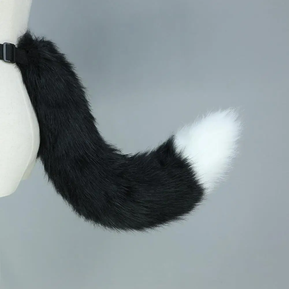 Faux Fur Tail Cosplay Costume puntelli pelliccia sintetica coda di volpe lupo coda di cane Cosplay Costume puntelli con cintura regolabile per giapponese