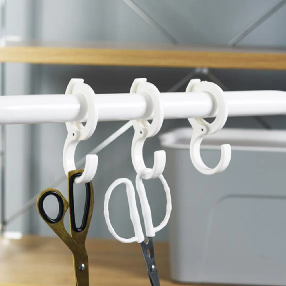 

2Pcs Plastic Pole Snap Hook S Shape Clothes Hanger Buckle Design Heavy Duty 4Kg Capacity for Hanging Bag Kettle Bottle in