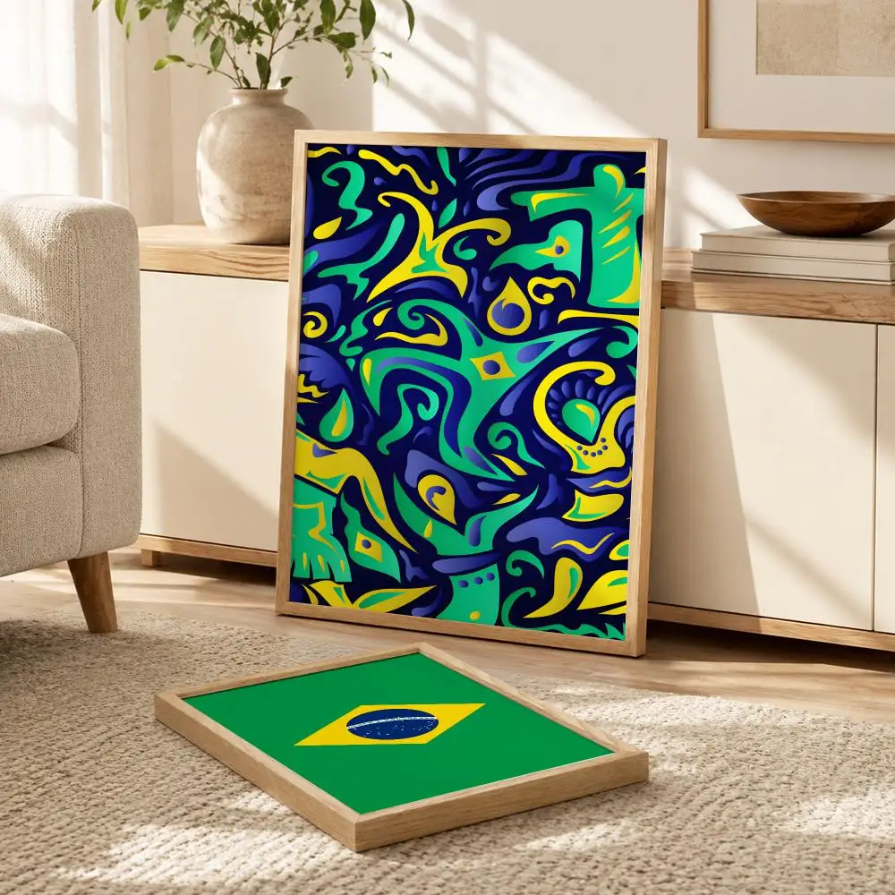 Brazils Poster Modern PP Paper Wall Decorative for Cafe Office Bar Home Wall Decor Gift