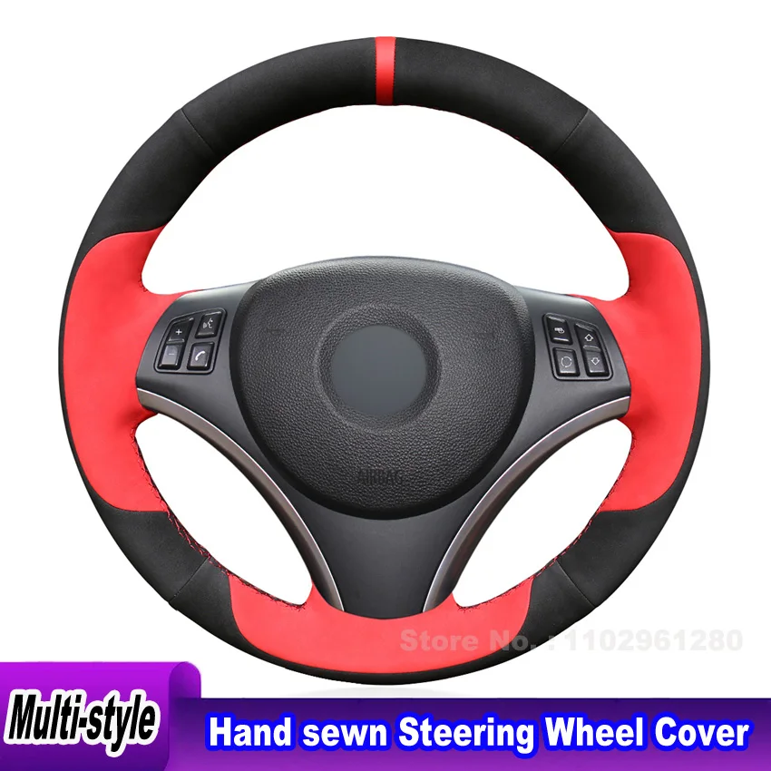 

Hand-sewn Black Non-slip Leather Car Steering Wheel Cover for BMW E90 325i 330i 335i E87 120i 130i 120d Accessories Interior