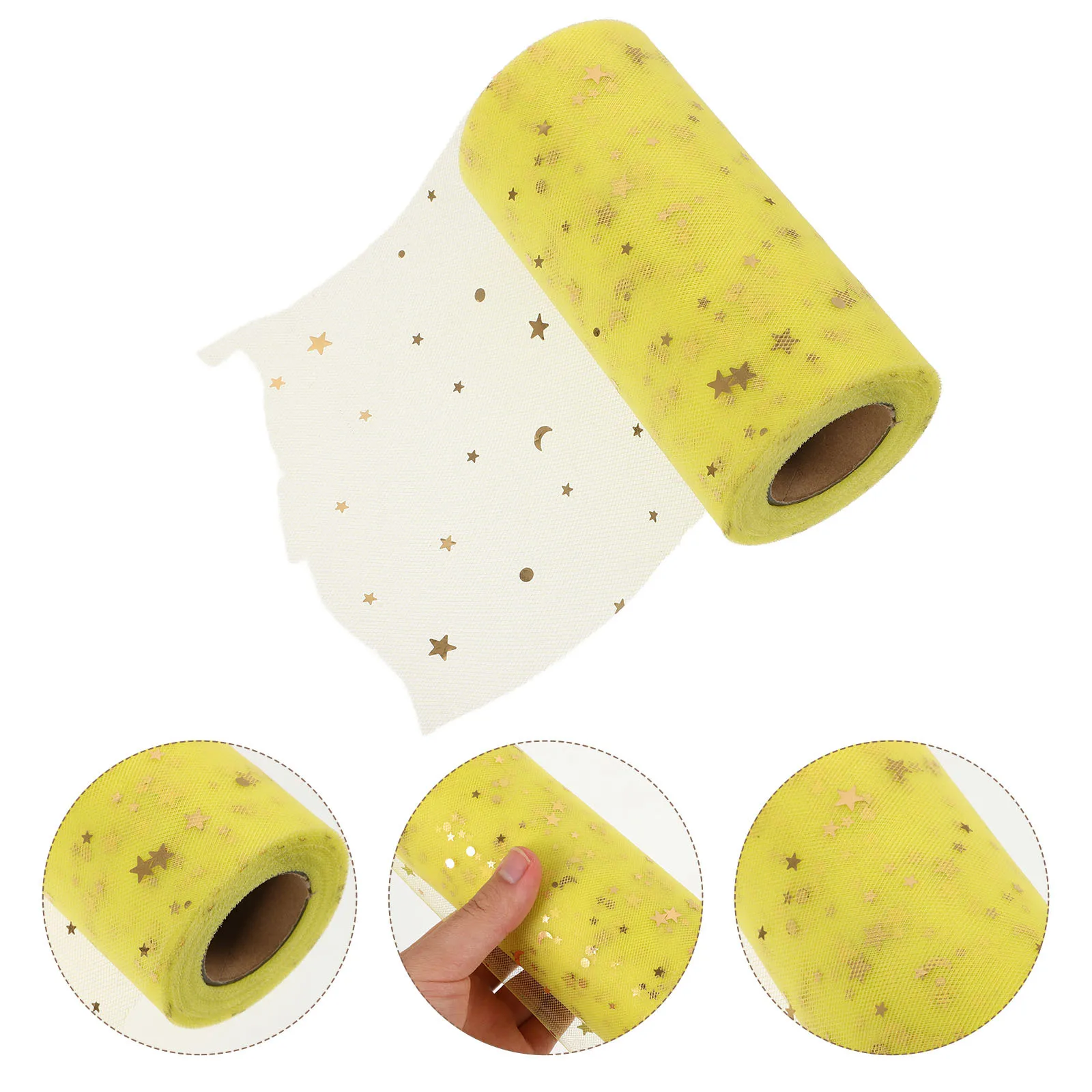 

2280X15Cm Yellow Sequins Gauze Table Skirt Party Wedding Decor Cover Lightweight Durable Elegant Table Linen For Events Banquet