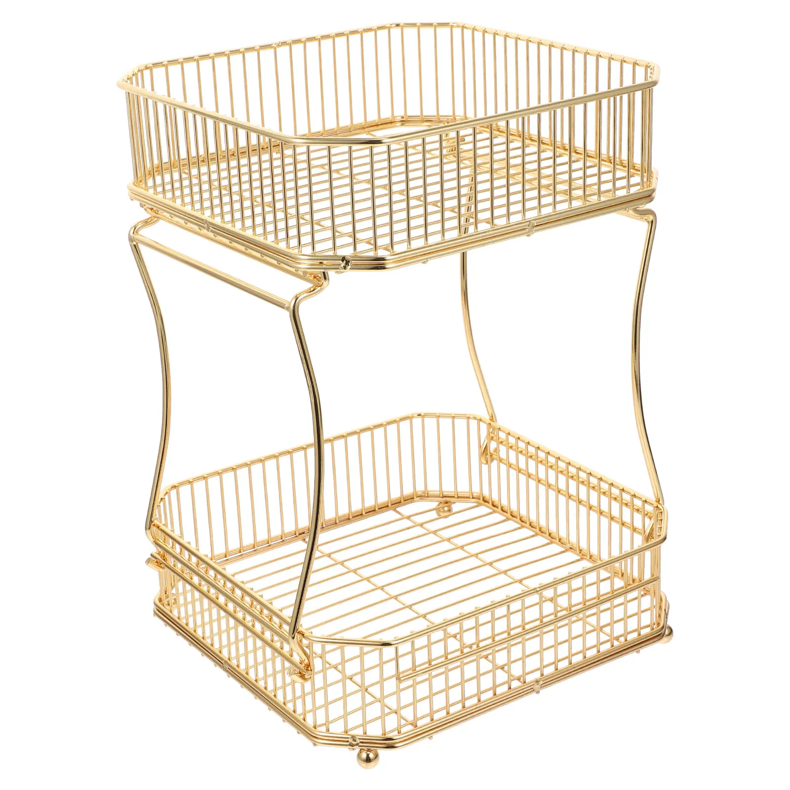 

Double Layer Iron Storage Rack Shelves Fruit Basket Bathroom Counter Spice Bottles Kitchen Supplies Sundries ganizer Eco