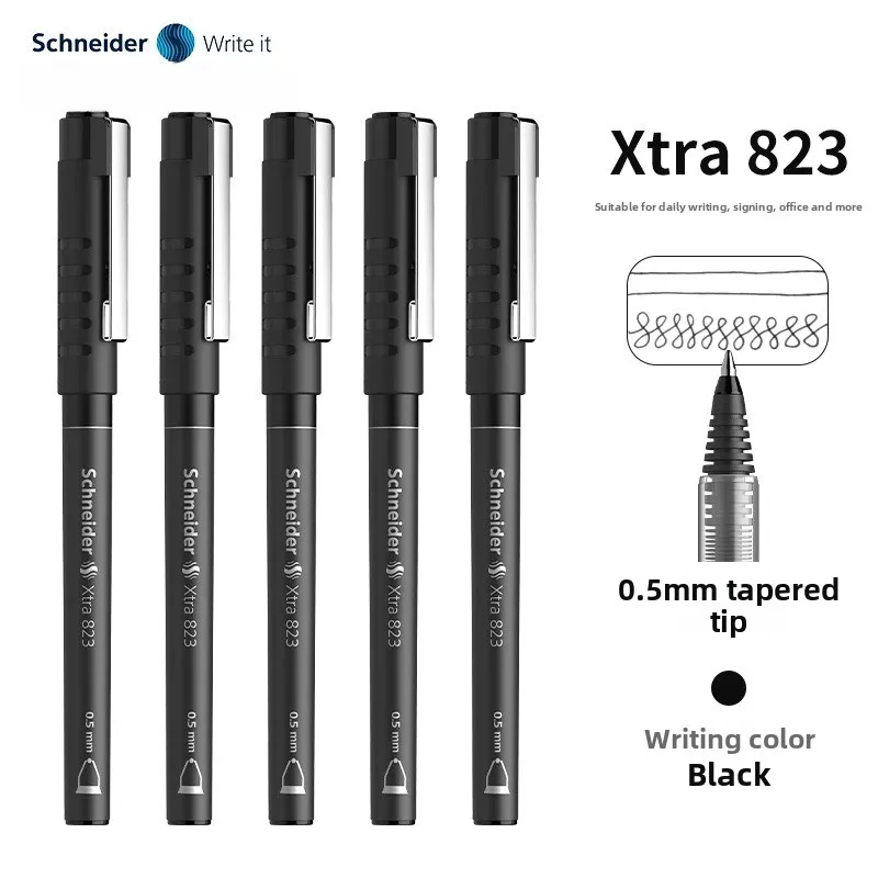 

Быстросохнущая прямая жидкая шариковая ручка Schneider большой емкости 823, водонепроницаемая и ценная ручка для письма для студентов и офисов