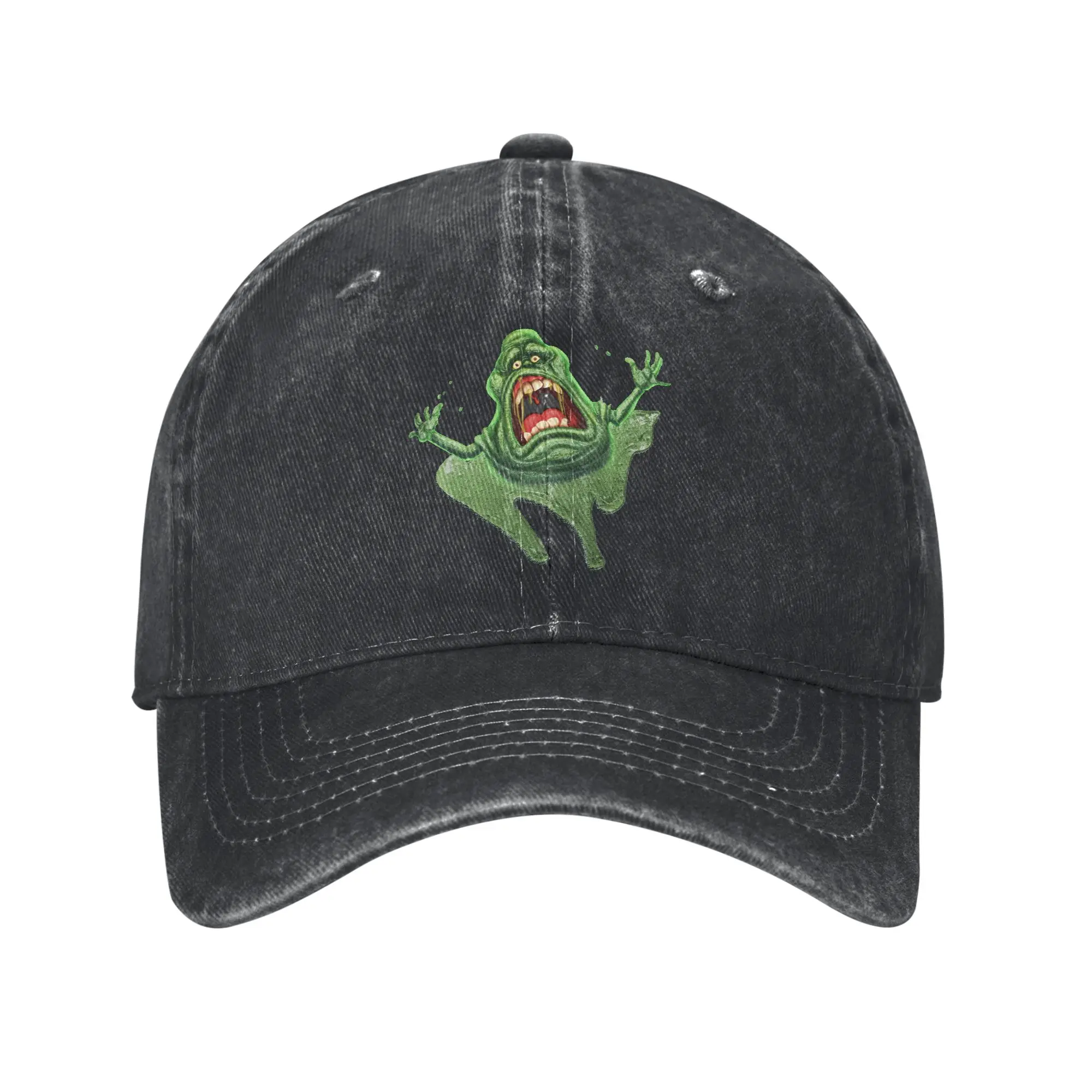 Ghost Movie  Slimer Green Ghost 1984 Movie Halftone Pop Art Sun Baseball Cap  Stylish Couple Women Washed Trucker Hat