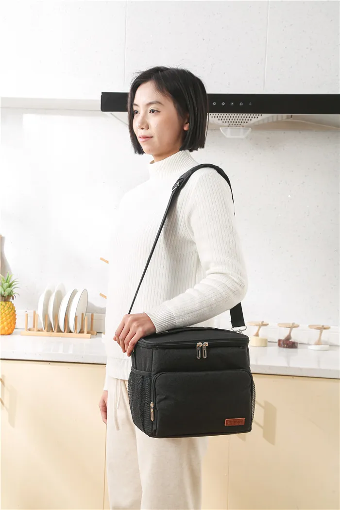 Thermal Shoulder Lunch Bag Waterproof Thick Cooler Handbag Large Insulated Food Grade PEVA Family School Picnic Refrigerator Box