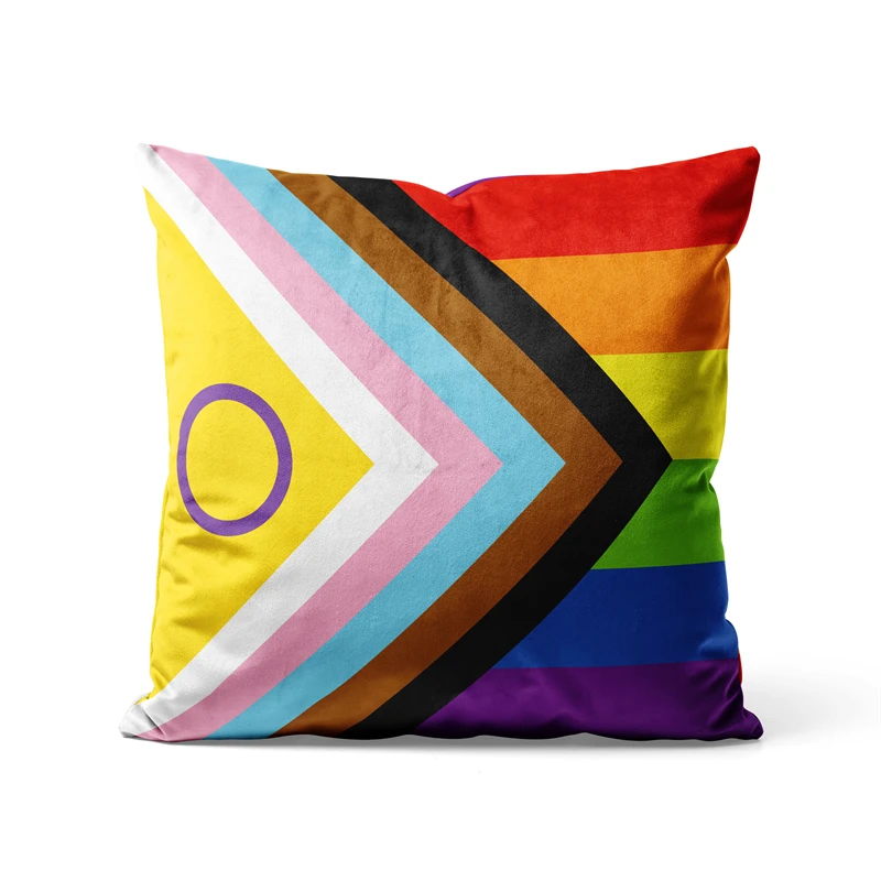 

Gaslight Gatekeep Girlboss Intersex Inclusive Pride Flag Throw Pillow Covers Cushion Cases Pillowcases for Sofa 45cm x 45cm