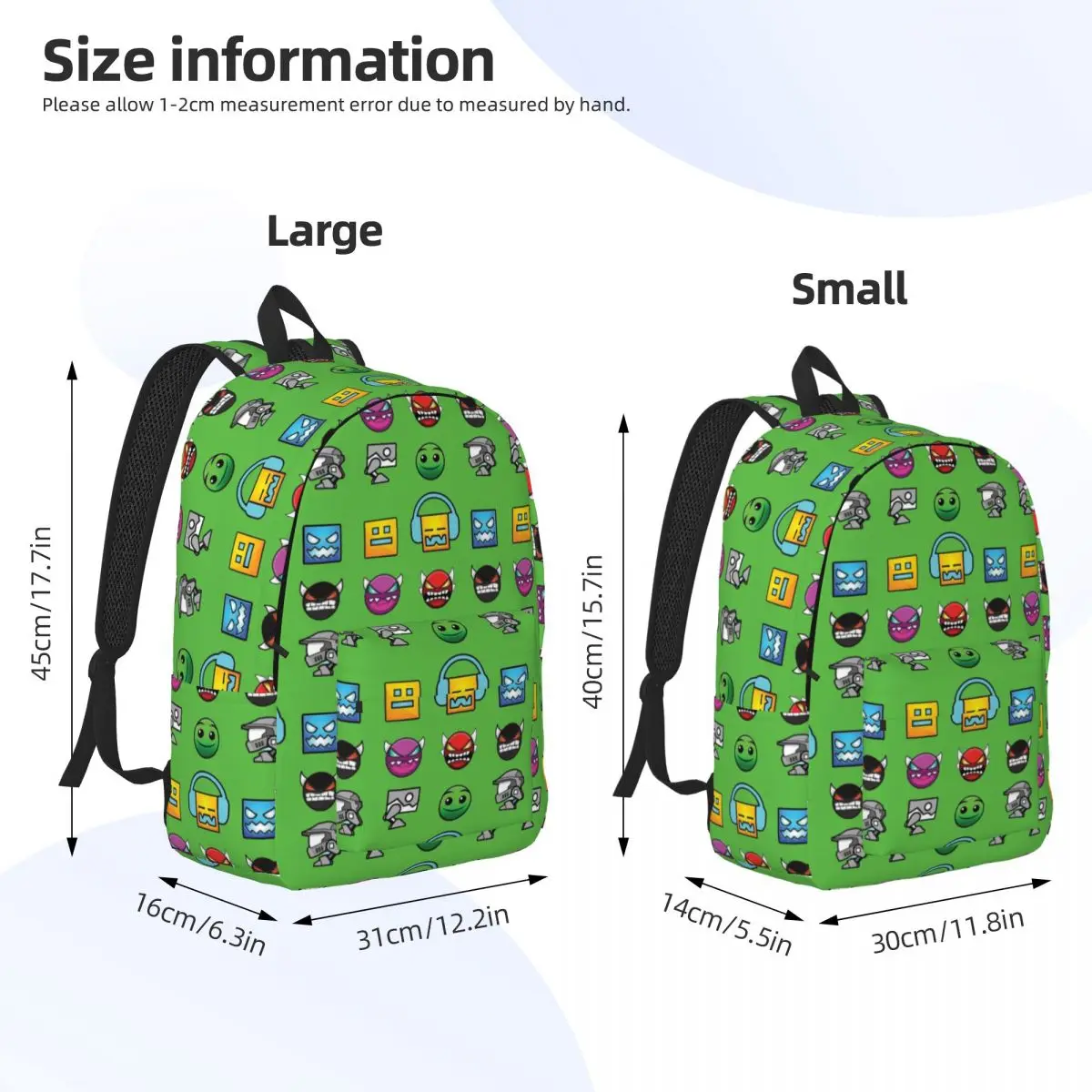 Sac à dos de jeu de tableau de bord de cube de géométrie, sac à dos d'école pour garçon et fille, cartable d'étudiant pour enfants, sac à dos primaire althdurable