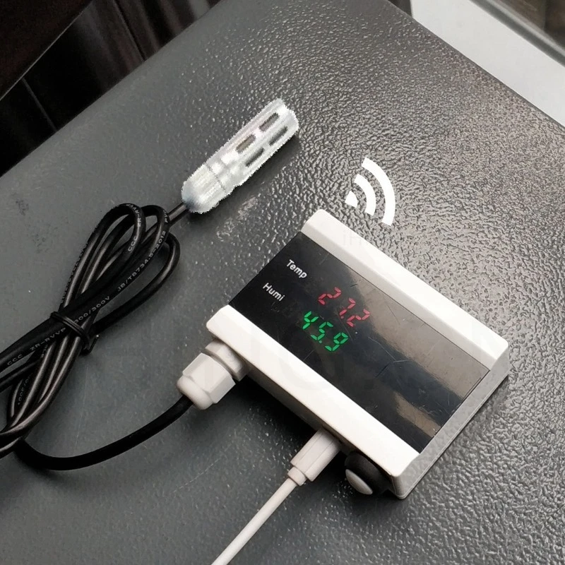 

Intelligent thermometer detector with digital display screen, computer room, refrigerator, greenhouse limit alarm