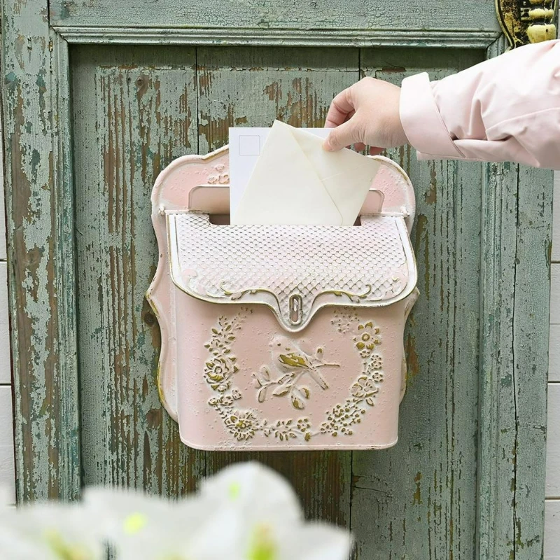 boite-aux-lettres-murale-en-fer-rose-motif-floral-et-oiseaux-pour-jardin-exterieur-etanche-style-europeen-vieilli-decoration-interieure
