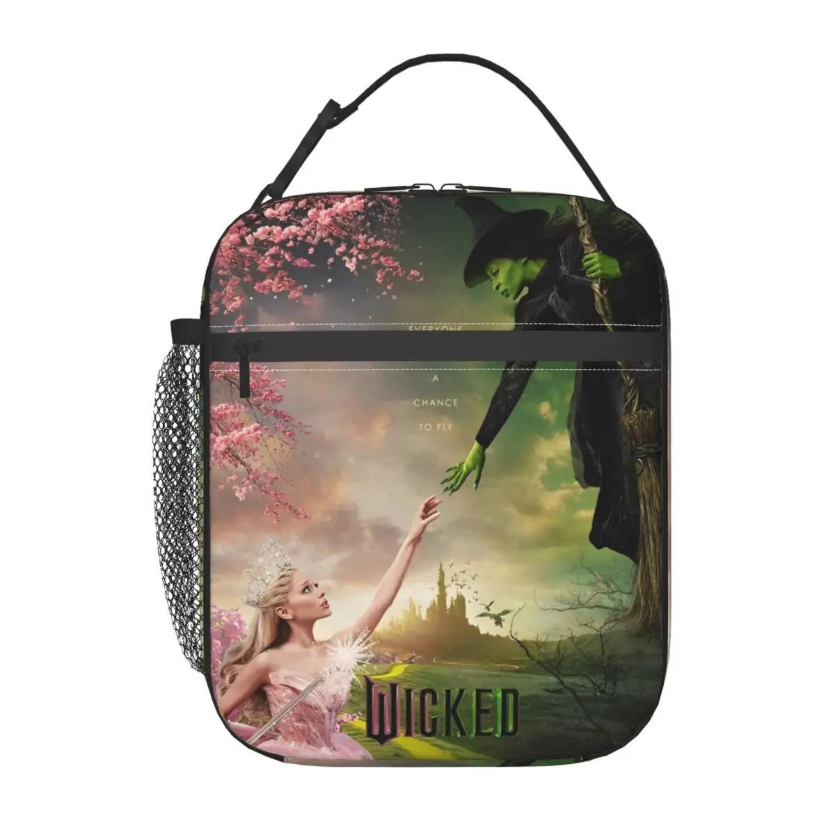 Wicked Elphaba & Glinda Borsa per il pranzo termica tonale isolata per il lavoro Magic Movie Borsa per alimenti portatile Scatole per il pranzo con dispositivo di raffreddamento termico