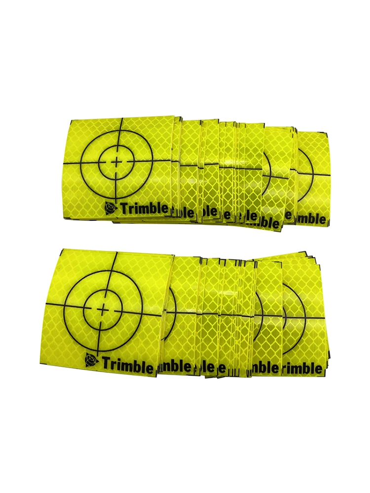 100pcs Size 60x60 20 30 40 50mm Trimble Reflector Sheet For Total Station Survey Geography Fluorescent Green Reflective Sticker