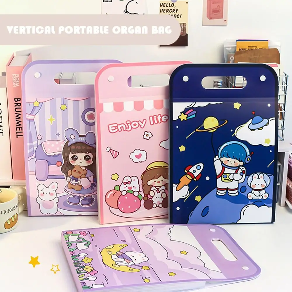 Portable Waterproof A4 File Folder Plastic 13 Pockets File Organizer Large Capacity Test Paper Storage Folder