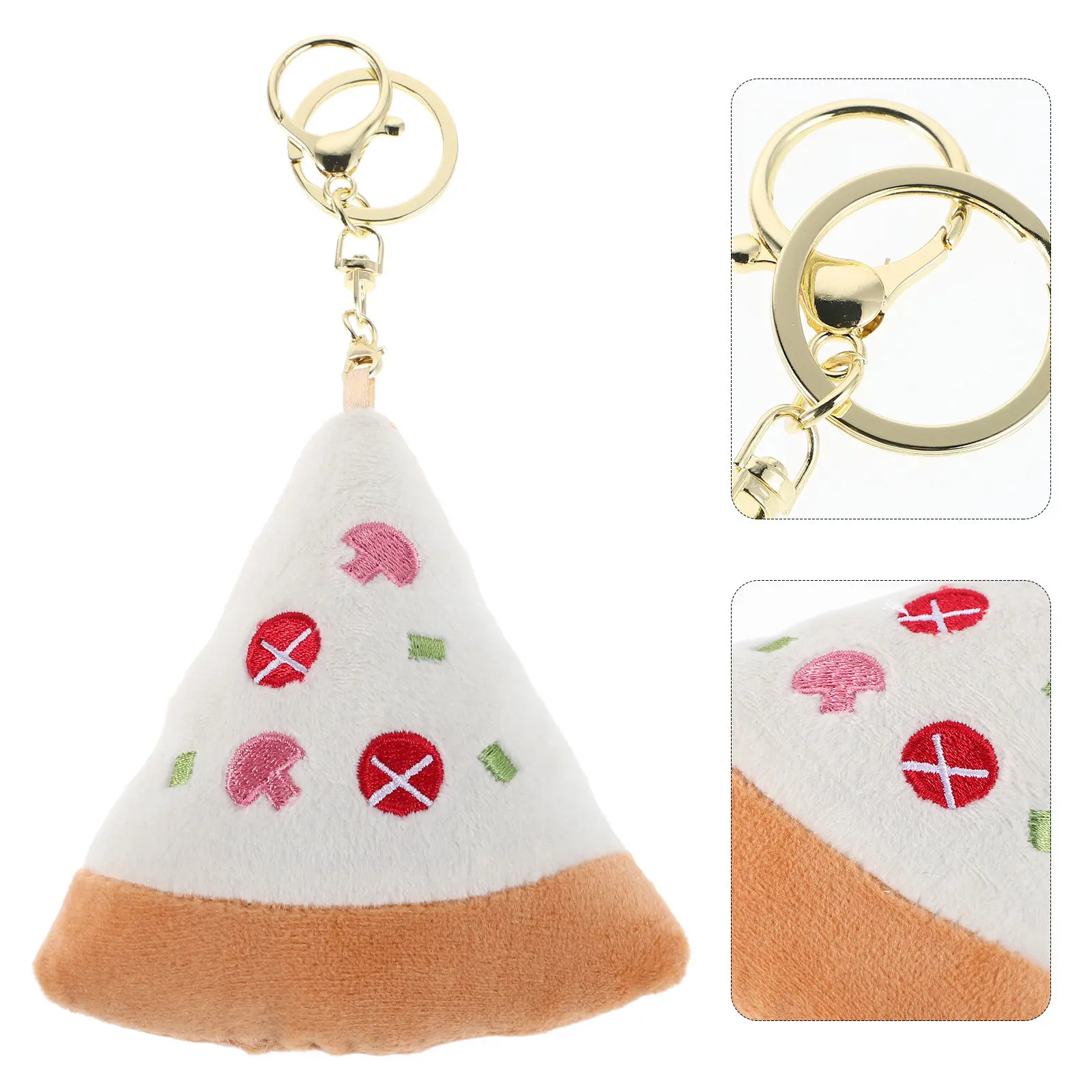 

2Pcs Cute Cartoon Pizza Keychain Pendant Lightweight Mini Pizza Key Ring Bag Ornament Backpack Accessory Fun Gift for Her
