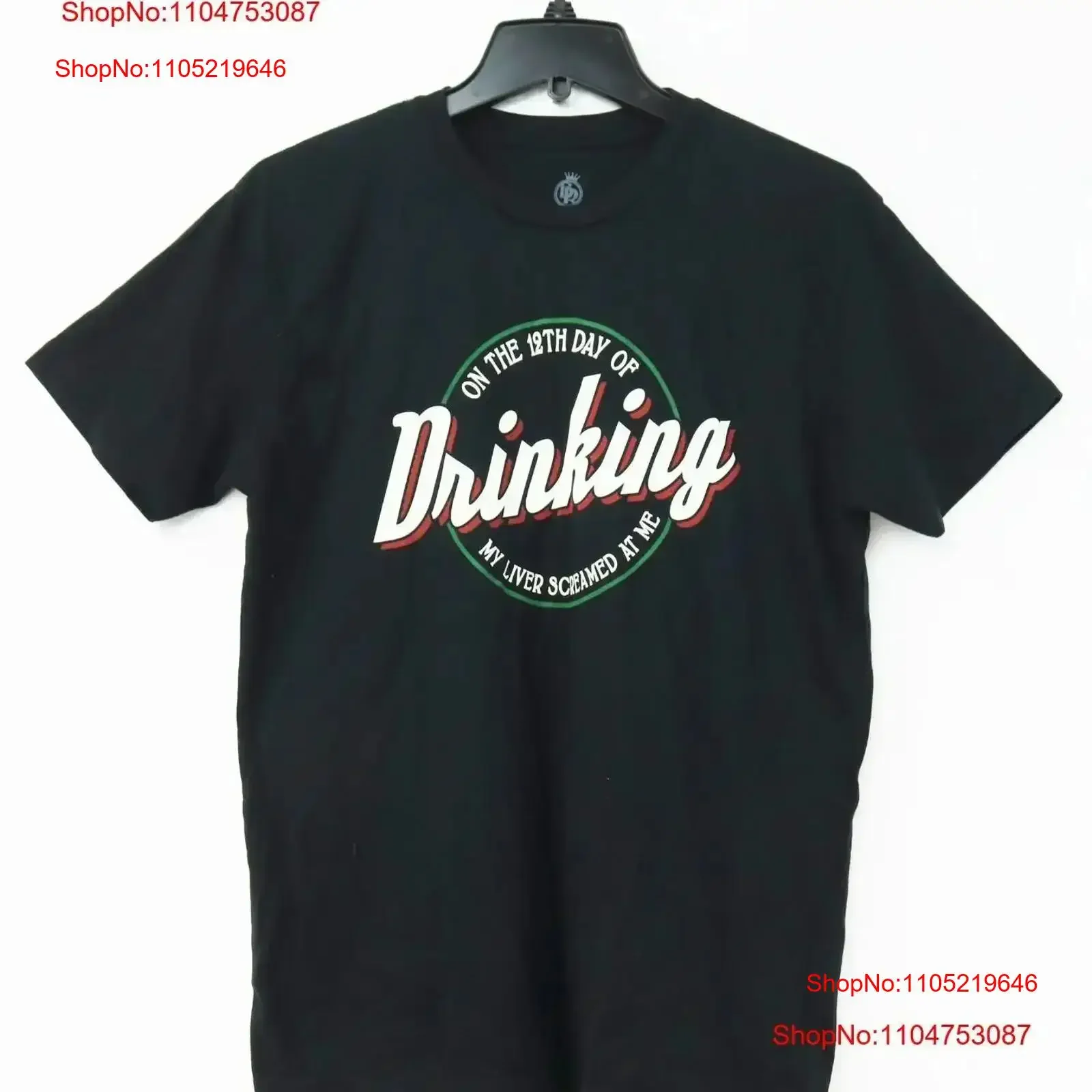 Nuevo Body Rags cuello redondo negro el día del 12 de beber camiseta M vintage lavado cómodo ligeramente suave versátil vintage