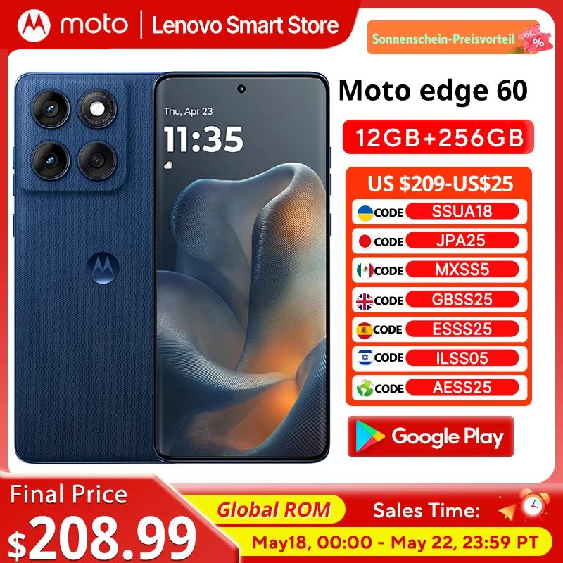 �y�Z�[�����zMotorola MOTO edge 60 �X�}�[�g�t�H�� 5G �I���W�i���O���[�o�� ROM 6.7�C���` 1.5K 120Hz pOLED �f�B�X�v���C MediaTek Dimensity 7400 IP68 �g�ѓd�b