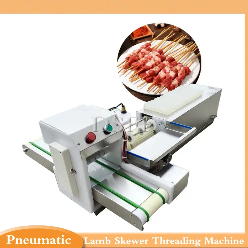 Small Commercial Food Grade Toothpick Lamb Beef Skewer Threading Machine, Pneumatic Skewer Making Machine