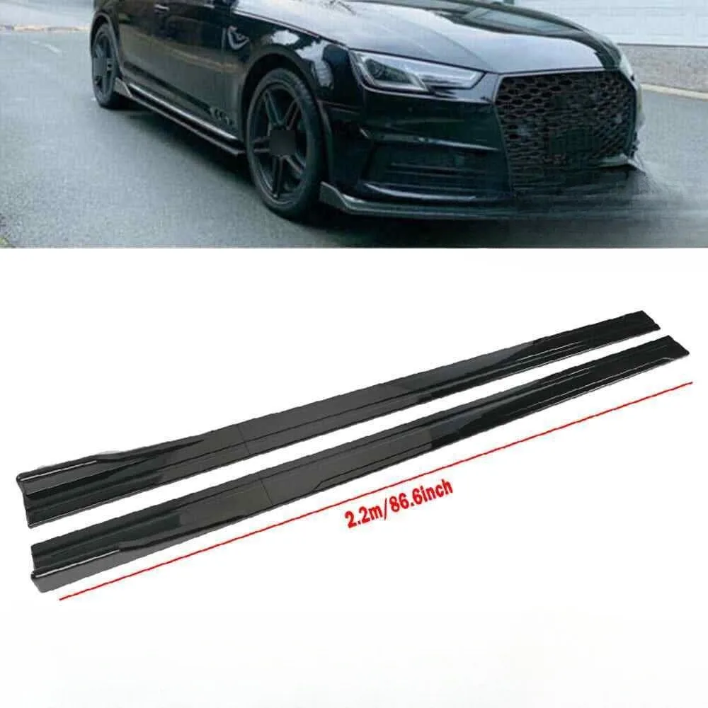 

For Chrysler 200 300 86.6"Side Skirt Extension Rocker Panel Splitter Gloss Black Unbranded