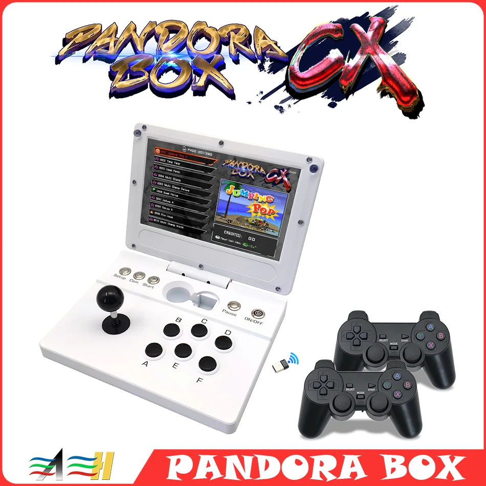 

A Built-in 2800 in 1 Retro Double Rocker Folding Portable Pandora Box CX Arcade 10.1inch Home Game Fighting Machine Game Machine