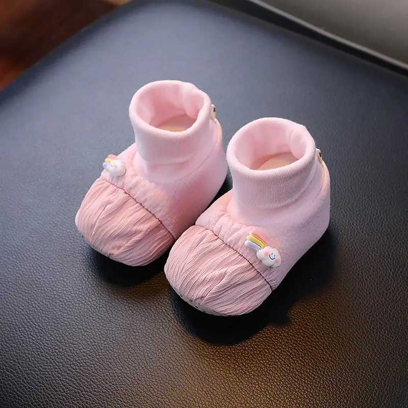 Soft Soled Baby Shoes Non Slip Spring Autumn Thin Crawler Shoes For 0-15 Months Crawling Walking Stay Put Foot Covers