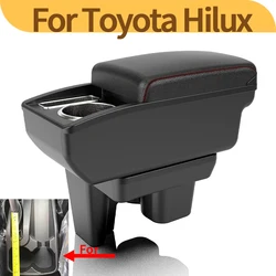 For Toyota Hilux Armrest box Retrofit Interior Parts Car Armrest Storage box Car Accessories with cup holder