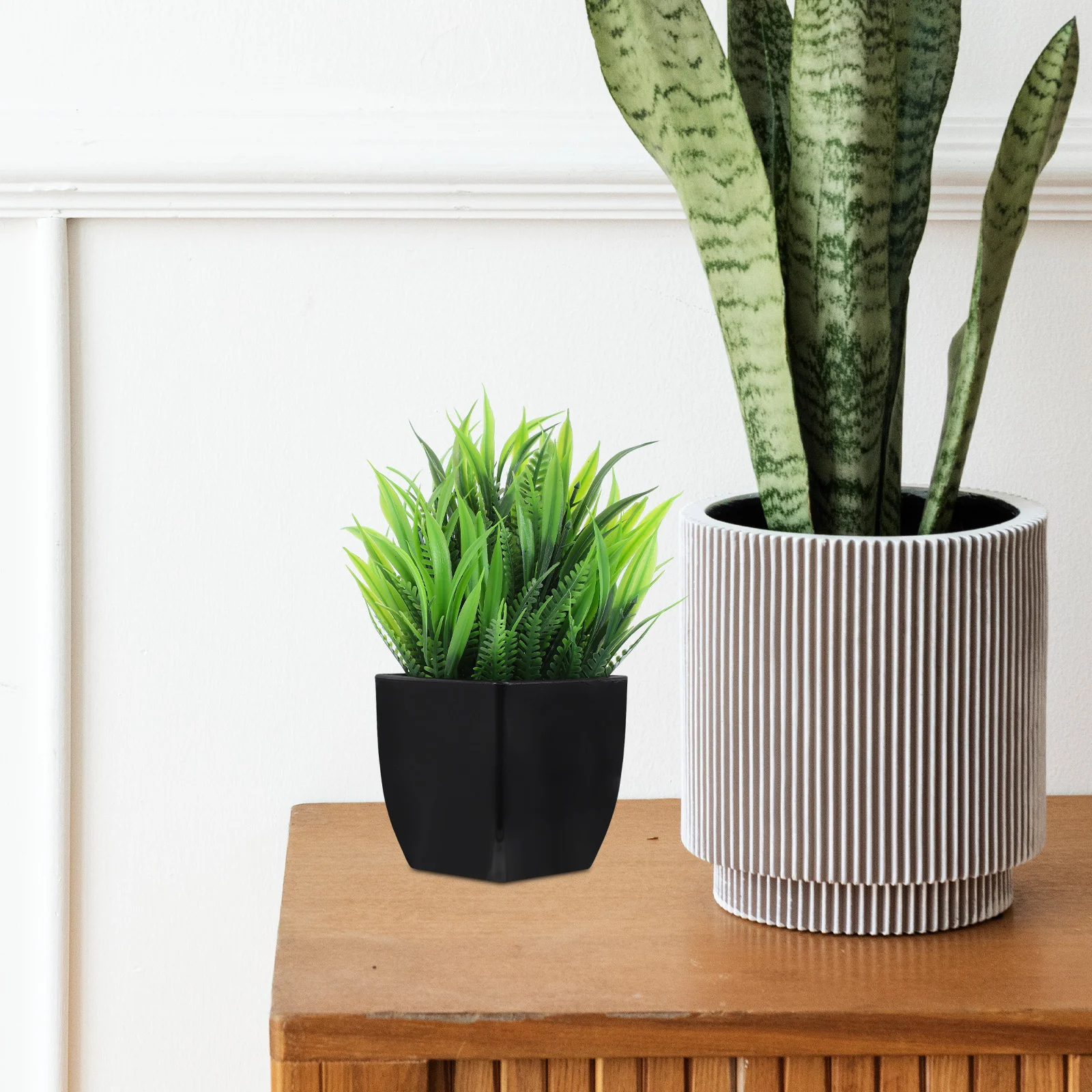 

4pcs Artificial Plants with Pots Faux Flowers for Indoor Office Bathroom Decor Farmhouse Style Plastic Greenery