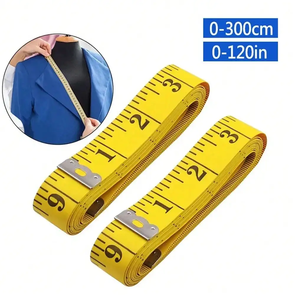 Soft 120 Inch/300cm Dual Scale Measuring Tape For Body Measurements Sewing Tailor Cloth Body Measurement Pocket Measuring Tape
