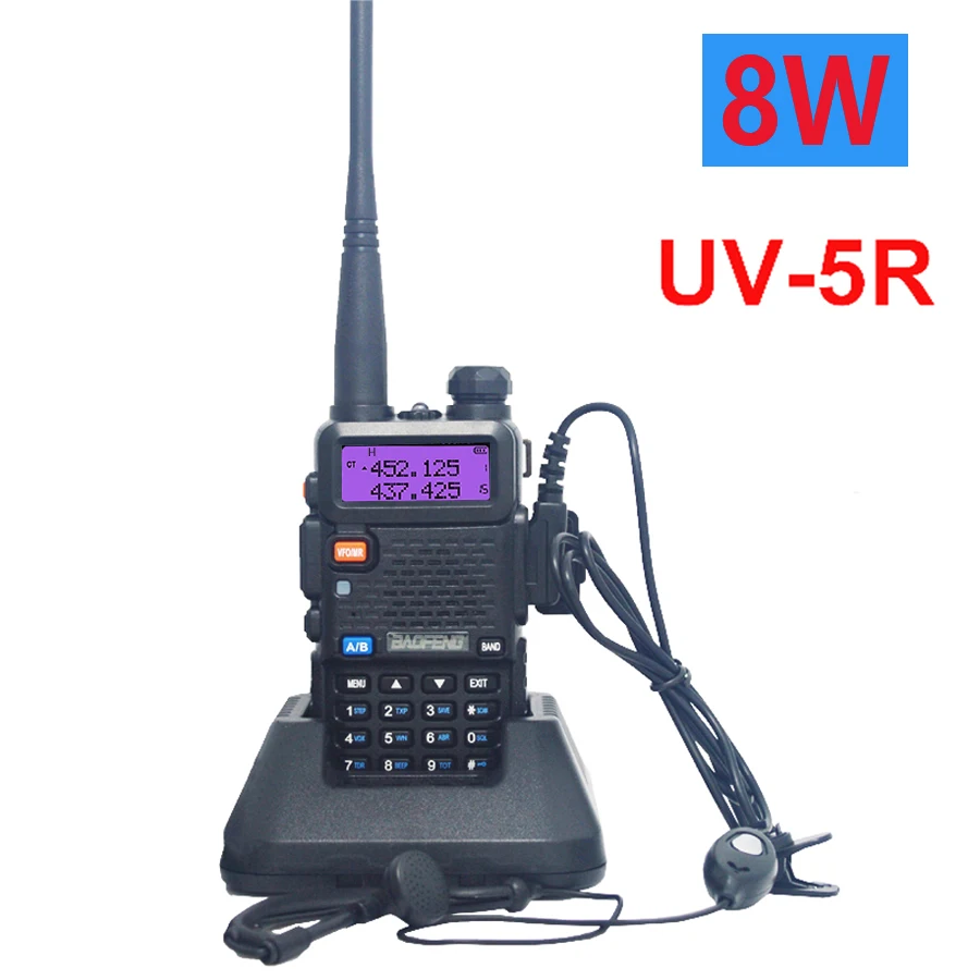 Baofeng UV-5R 8W True High Power 8 Watts Powerful Walkie Talkie Long Range 10km FM Two Way Radio CB Portable uv5r Hunting Radios