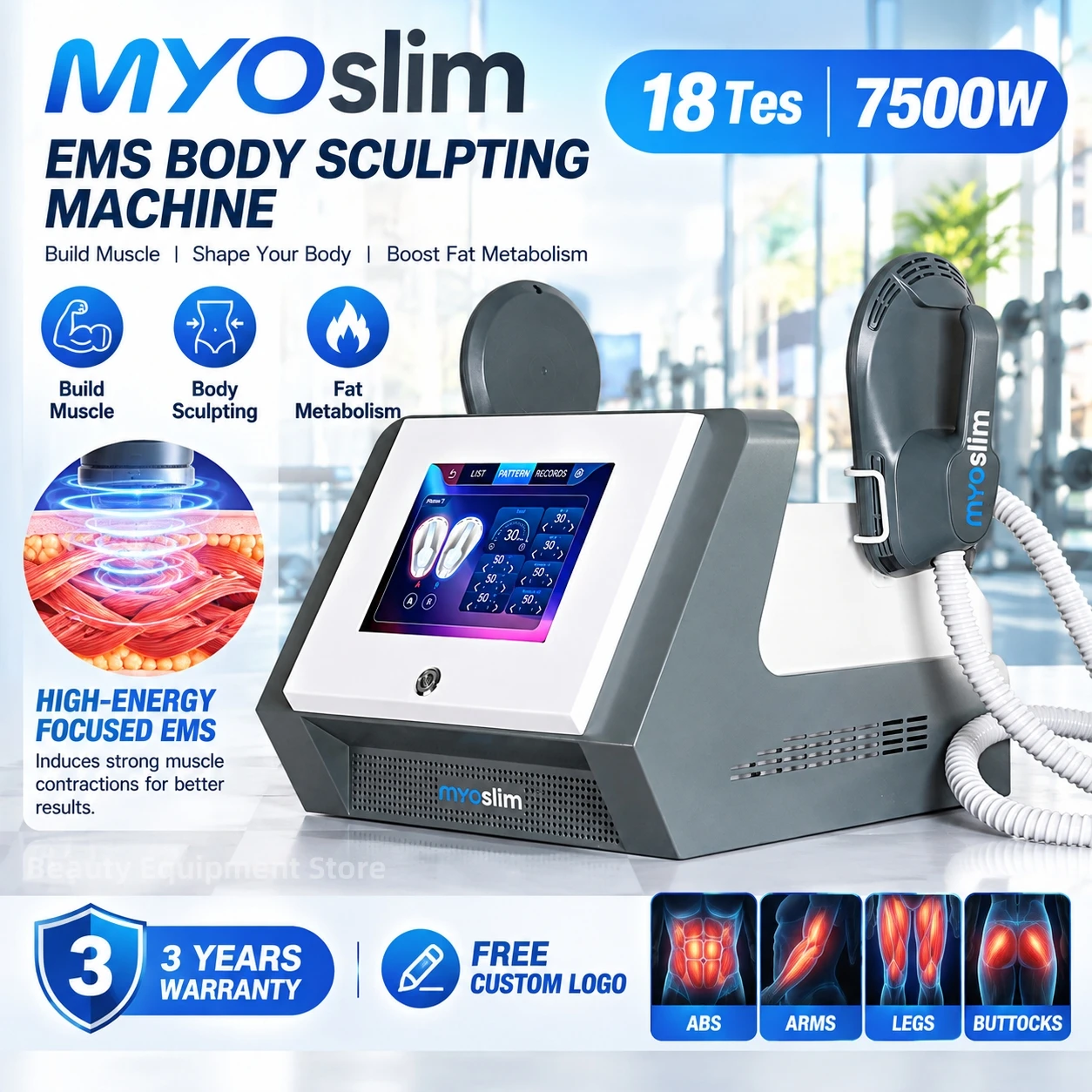 MYOslim EMS Body Sculpting Machine Electrical Muscle Stimulator Fat Burner Weight Loss Butt Lifter Shaper Body