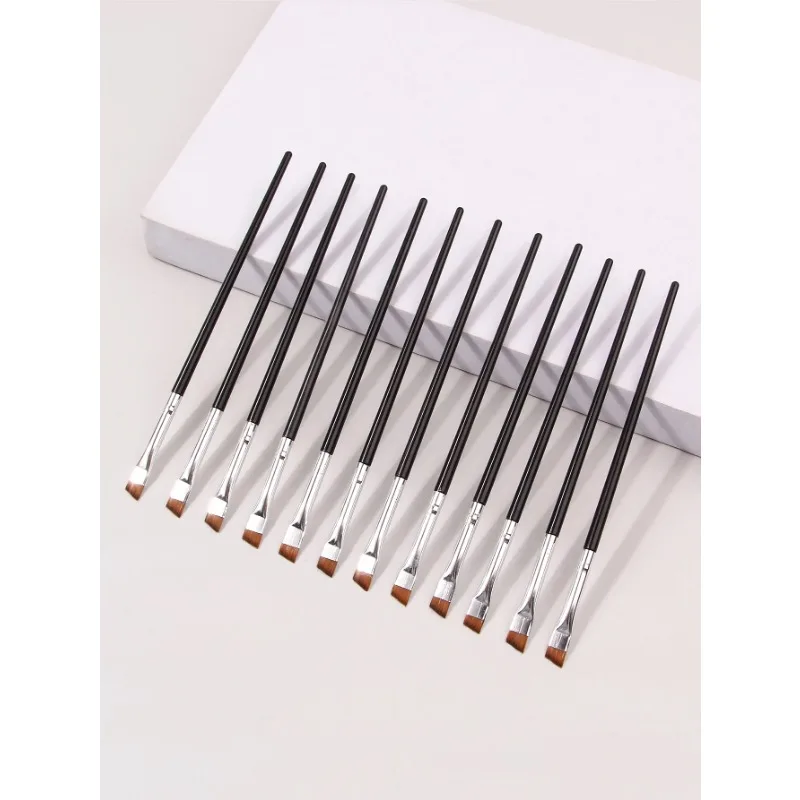 12pcs ultra-fine blade eyeliner brush Super soft makeup brush Portable eyebrow brush Multi functional multi-purpose makeup tool