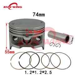 74MM Bore Piston Kit Rings for Honda ATV TRX300 TRX 300 Fourtrax 300 4X4 TRX300FW 1988-2000