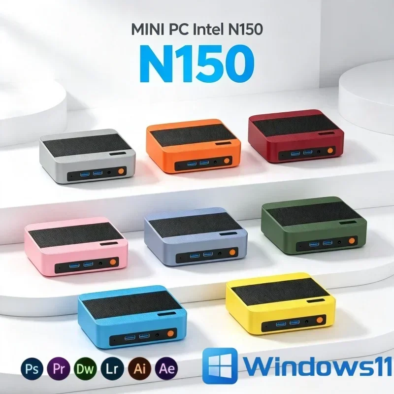 New Arrival Intel N150 Mini PC Win11 16GB DDR4 RAM 2TB SSD WiFi6 4K Output Ultra Light Pocket Small Form Factor Desktop Computer