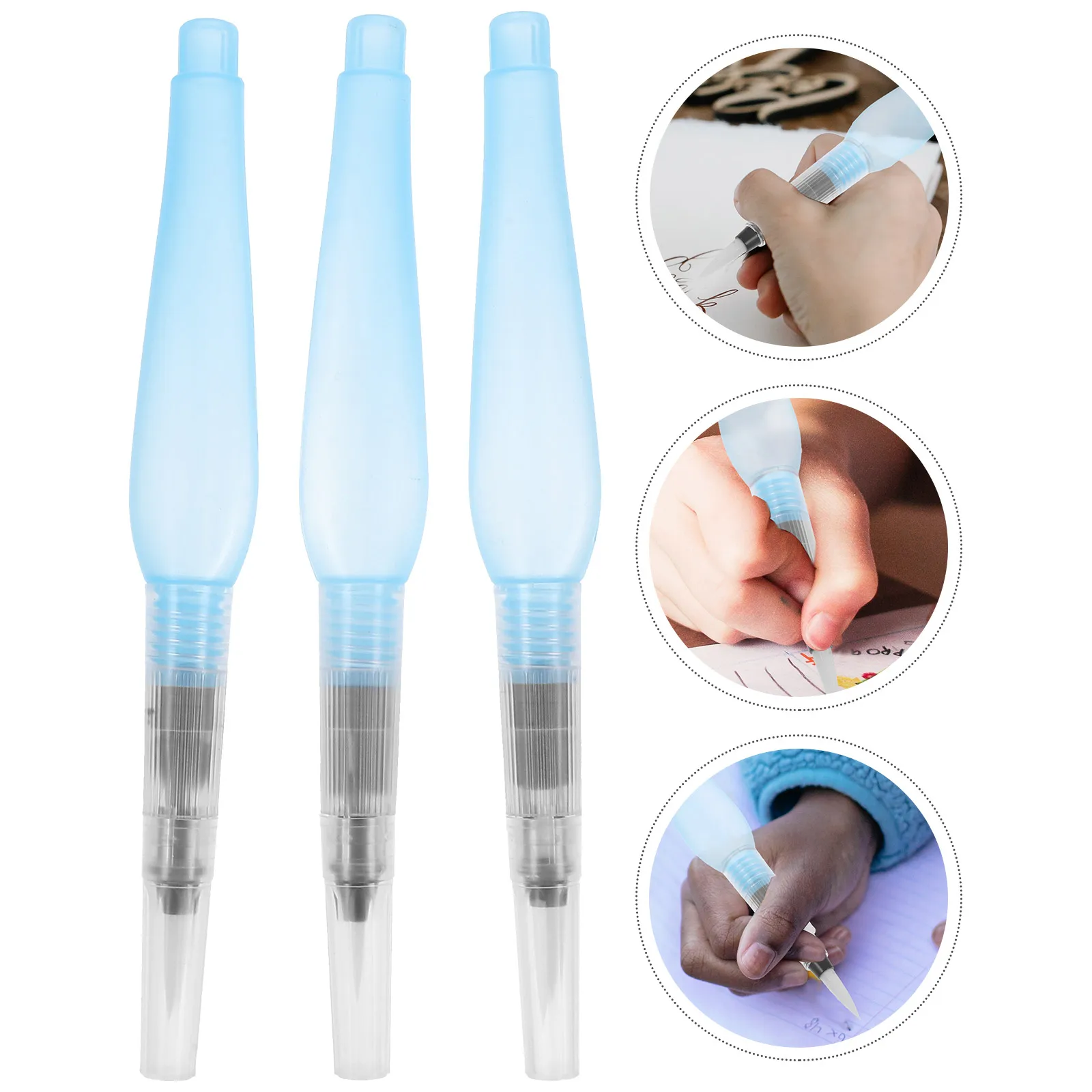 

3pcs Watercolor Painting Brush Pens Refillable Brushes Drawing Tools Reusable Pens Portable Storage