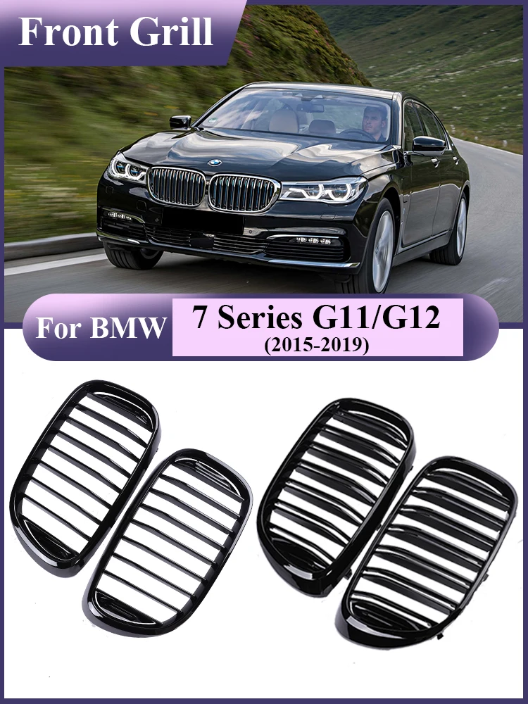 

Fiber Front Bumper Kidney Grill Gross Black Refting Racing Grills for BMW 7 Series Car Assecories G11 G12 2015-2019