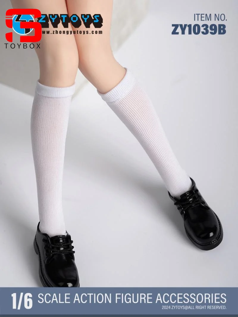 W magazynie ZYTOYS ZY1039 1/6 School Girl White Black Socks Akcesoria do ubrań Model Fit 12'' Female Soldier Action Figure Body