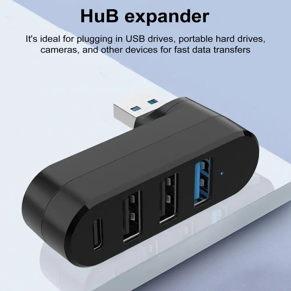 4-port Usb Hub 4-port Usb 3.0 Hub with 5gbps Transfer Speed Universal Plug-and-play Adapter 180-degree Rotatable Usb Extender