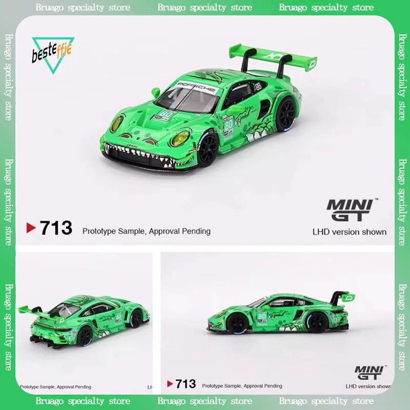 1/64 2023 Mini Porsche 911 Gt3 R #80 Gtd Ao Racing Cars Model Gt Car Model Limited Edition Collect Boy Christmas Toys Gift